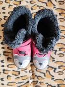 Buty zimowe skórzane ocieplane dziewczęce 