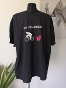 Czarna koszulka męska z nadrukiem dla dziadka Będę dziadkiem rower. Nowa.