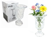 wazon szklany na nóżce 19 x 12 cm ROMBY GLP-50407B