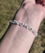 Bransoletka śnieżna Biel stal nierdzewna