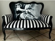 Piekna ecznoe malowana sofa retro marlena dietrich