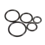 Zestaw 50x Metalowe Kółka O-Ring Czarny 16–38 mm, 3,8 mm Grubości
