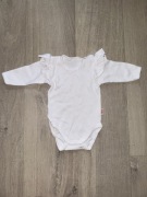 Body długi rękawek białe falbanki KleKle r62