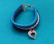 Bransoletka niebieska wielorzędowa z rzemieni II