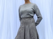 Wełniany sweter Oviesse szary M 38 wełna prosty pulower pull over siwy