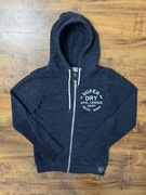 Rozpinana bluza z kapturem bawełniana granatowa Superdry rozmiar XS 34
