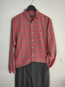 Koszula Męska Polo Ralph Lauren Slim Fit M W Czerwoną Kratkę 