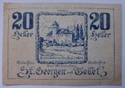 Notgeld - Gutschein, Austria, St Georgen und Tollet 20 Heller, 1921