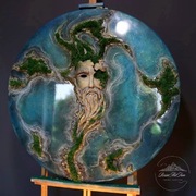 Ocean Posejdon Twarz Mężczyzny z brodą Starca żywica epoksydowa mech 3D