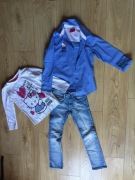 Zestaw jeans koszulka I koszulka 128-134 H&M 