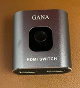 Gana HDMI Switch / Splitter, Aluminium, 2-in-1 Manual HDMI Switch: HD, 4K