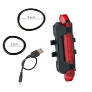 LAMPA LAMPKA ROWEROWA LED ŁADOWANA USB MOCNA TYŁ*°