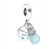 Charms zawieszka ŚWIECĄCA ŻARÓWKA srebro 925