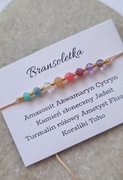 Bransoletka z kamieni naturalnych mix fluoryt cytryn Akwamaryn 