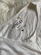 Bluzka damska biała sinsay XS z kieszonka krótki rękaw damska