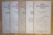 5x stara Mapa Krajoznawcza Polski 1955 zestaw map województwo lata 50