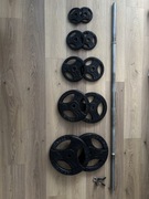 Obciążenie żeliwne Beltor zestaw 20kg 10kg 5kg 2,5kg 1,25kg + gryf