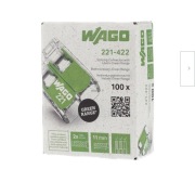 Wago 221-422 Green Range zacisk 2-przewodowy 4mm zielony 100 sztuk