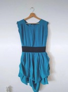 Niebieska sukienka bombka Atmosphere turkusowa krótka 2000s vintage S