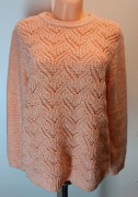 Piękny sweterek pudrowy róz z domieszką białego rozmiar XXL