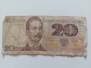 Banknot - 20 zł. R. Traugutt 1982r,seria AC