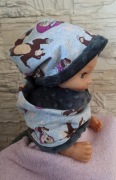 Masza i niedźwiedź komplet czapka + komin 3-9m