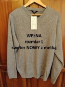 Wełniany NOWY sweter męski rozmiar L