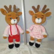 Maskotki renifer ręcznie robione szydełko pluszaki 