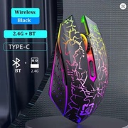 Mysz bezprzewodowa Bluetooth 5.2 + antena USB, Mysz do gier RGB, Cicha mysz