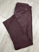 Hugo Boss Spodnie Chino Męskie W32 Bordowe Slim Casual Premium