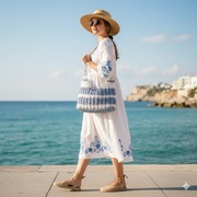 Lekka torba na ramię z rafii, ręczne robioną