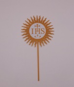 Złoty Topper Komunijny IHS na tort - Dekoracja