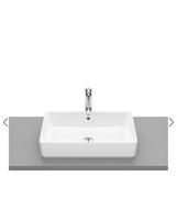 Umywalka ROCA - Umywalka nablatowa prostokątna, z przelewem,