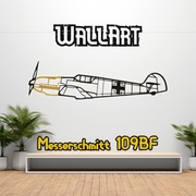 WALLART Messerschmitt 109 BF Metalowy Obraz 3D Dekoracja Ścienna Lotnictwo