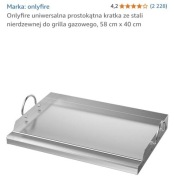 Onlyfire uniwersalna płyta płyta ze stali nierdzewnej 64x41cm