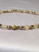 Bransoletka różaniec kamienie cytryn krzyżyk serduszko prezent pamiątka 