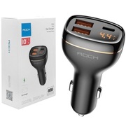Rock Ładowarka Samochodowa z Wyświetlaczem USB-C 2xUSB 60W QC 4.0 PD