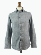 Dunnes Stores Koszula Męska Szara Len Bawełna Regular Fit M 40,5 BDB