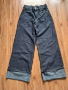 nowe granatowe spodnie rozmiar L szerokość w pasie 39 cm, długość 110 cm