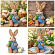 Królik wielkanocny z marchewką – dekoracja świąteczna -Szybka dostawa