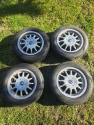 Alufelgi 14" 4x100 Renault/Nissan + Opony Letnie DOT 3923 - 165/70 6mm