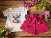 Komplet dziewczęcy Stitch fuksja