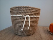 Osłonka na doniczke z liny jutowej XXL Boho