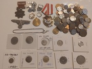 zestaw monet srebro AG i inne stare monety medale - odznaki