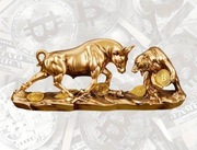 WALL STREET Giełda Byk i Niedźwiedź. Bitcoin. Figurka kolekcjonerska. Nowa.