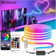 TAŚMA LED NEON RGB IP67 10M APLIKACJA BLUETOOTH PILOT RADIOWY 2.4GHz 24V