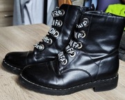 czarne botki workery ćwieki 39