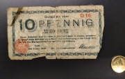 Banknot Notgeld 10 Fenigów Kolonia (Köln) 1918 podpis Konrada Adenauera