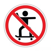 Znak zakaz jazdy na deskorolce 10 cm