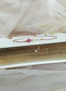 PERŁA RUBIN KAMIEŃ KSIĘŻYCOWY BRANSOLETKA MINERAŁY 